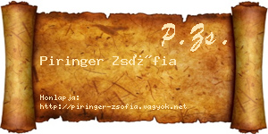 Piringer Zsófia névjegykártya