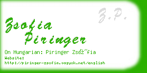 zsofia piringer business card